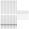 Poteaux de clôture 22 pcs U-Channel gris 160 cm en acier 