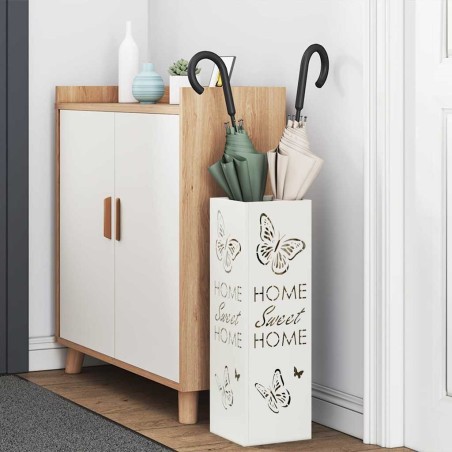 Porte-parapluies Blanc Métal Moyen Motifs décoratifs 