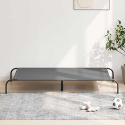 Lit surélevé pour chien gris 150x90x20 cm tissu oxford et acier 