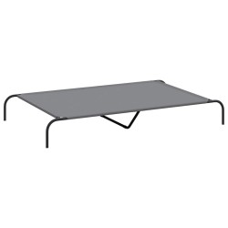 Lit surélevé pour chien gris 150x90x20 cm tissu oxford et acier 