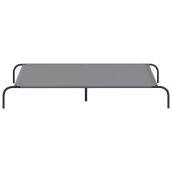 Lit surélevé pour chien gris 150x90x20 cm tissu oxford et acier 