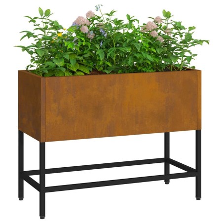 Jardinier surélevé 60x26x45 cm en acier résistant aux intempéries 