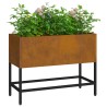 Jardinier surélevé 60x26x45 cm en acier résistant aux intempéries 