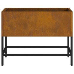 Jardinier surélevé 60x26x45 cm en acier résistant aux intempéries 