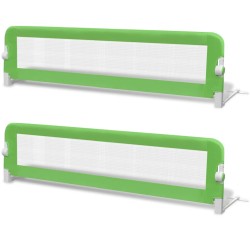 Barrière de lit de sécurité pour tout-petits 2pcs Vert 150x42cm 