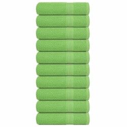 Essuie-mains 10 pcs vert pomme 50x100 cm 360 g/m² 100% coton 