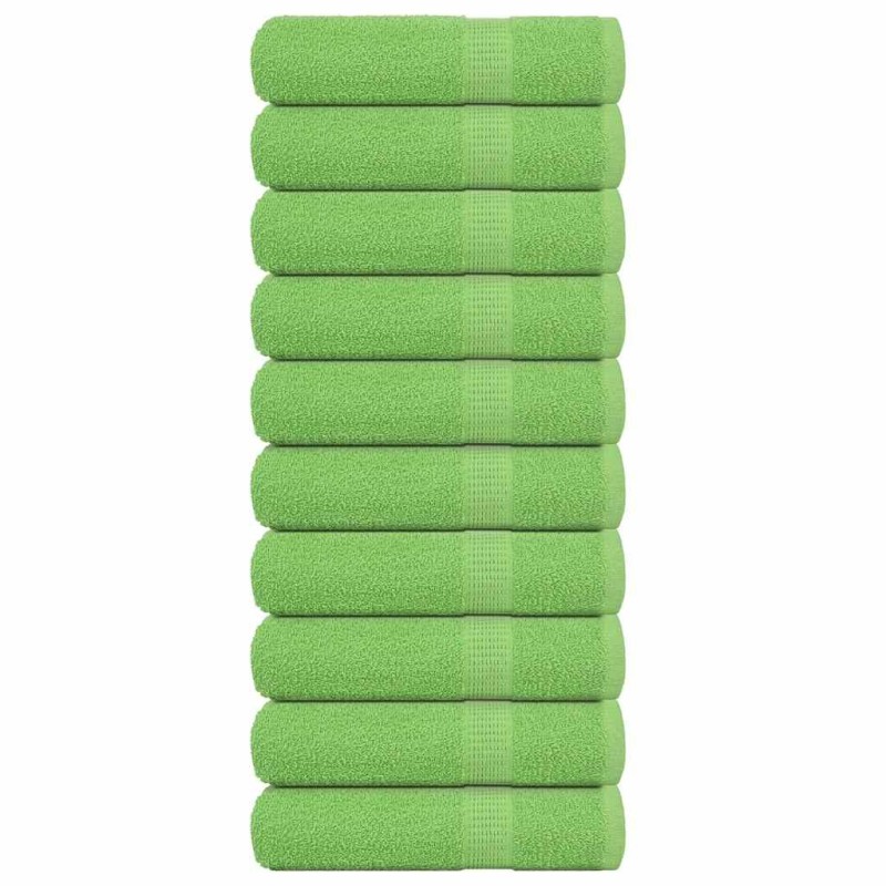 Essuie-mains 10 pcs vert pomme 50x100 cm 360 g/m² 100% coton 