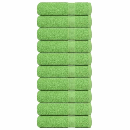Essuie-mains 10 pcs vert pomme 50x100 cm 360 g/m² 100% coton 
