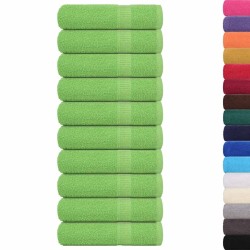 Essuie-mains 10 pcs vert pomme 50x100 cm 360 g/m² 100% coton 