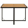 Table de jardin Noir 109x107x74 cm Résine tressée bois massif 