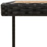 Table de jardin Noir 109x107x74 cm Résine tressée bois massif 