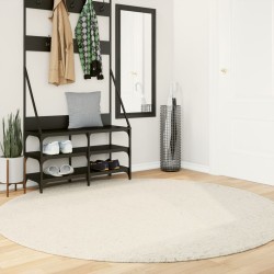 Tapis shaggy PAMPLONA poils longs moderne crème Ø 200 cm 