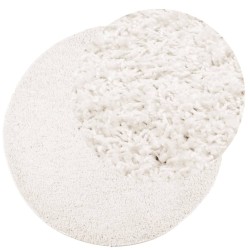 Tapis shaggy PAMPLONA poils longs moderne crème Ø 200 cm 
