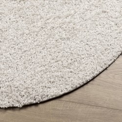 Tapis shaggy PAMPLONA poils longs moderne crème Ø 200 cm 