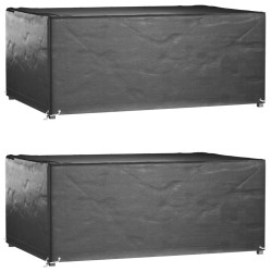 Housses salon de jardin2pcs 8œillets 180x122x75cm rectangulaire 