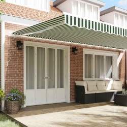 Tissu de remplacement de store vert et blanc pour cadre de 6x3 m 