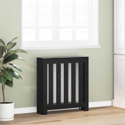 Cache-Radiateur Chêne Noir 78x20x82 cm Bois d'ingénierie 