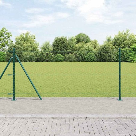 Clôture Hexagonale Verte 0,8x10 m Acier 