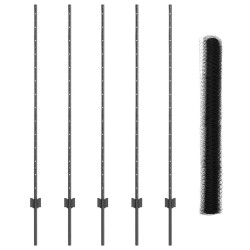Poteaux de clôture 10 pcs U-Channel Gris 140 cm Acier 