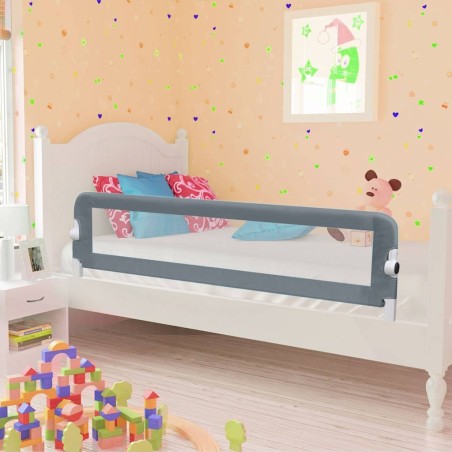 Barrière de sécurité de lit d'enfant Gris 120x42 cm Polyester 