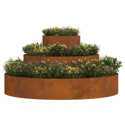 Pot en Métal Acier Corten Ø 120 cm Incrustations Décoratives 