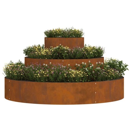 Pot en Métal Acier Corten Ø 120 cm Incrustations Décoratives 