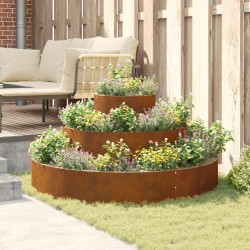 Pot en Métal Acier Corten Ø 120 cm Incrustations Décoratives 