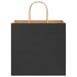 Sacs en papier 250 pcs avec poignées noir 26x17x25 cm 