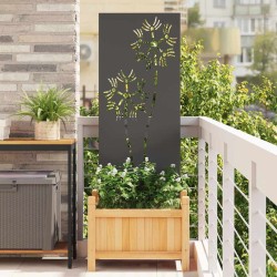Panneau décoratif de jardin Noir 50 x 140 cm 