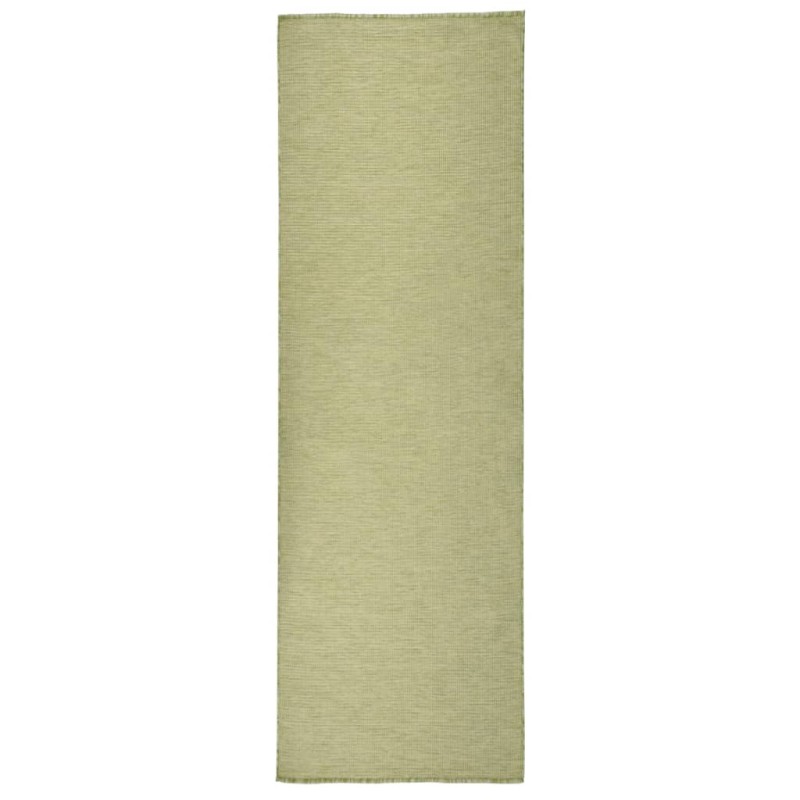 Tapis à tissage plat d'extérieur 80x250 cm Vert 