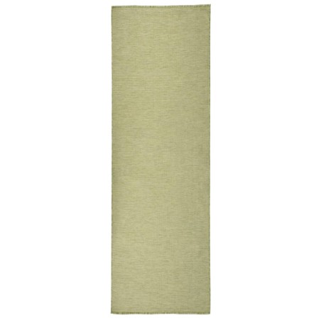 Tapis à tissage plat d'extérieur 80x250 cm Vert 