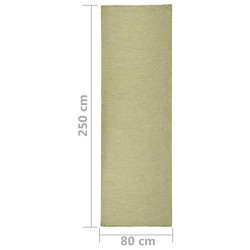Tapis à tissage plat d'extérieur 80x250 cm Vert 