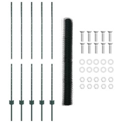 Poteaux de clôture 5 pcs U-Channel vert 140 cm acier 