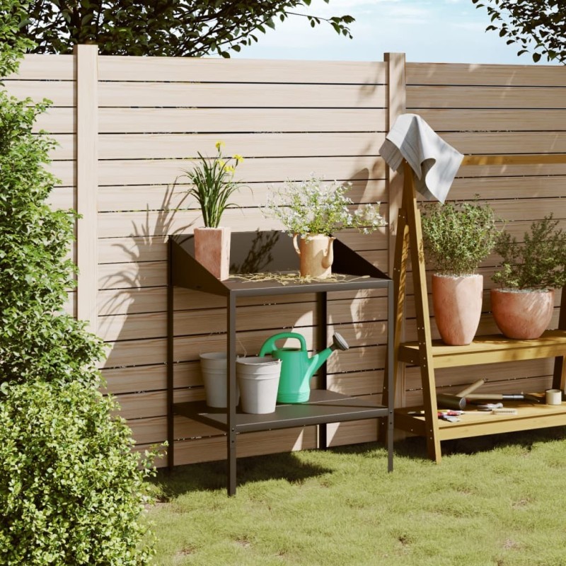 Support pour plantes anthracite 75,5x54,5x100cm acier galvanisé 