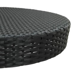 Table de jardin Noir 75,5x106 cm Résine tressée 