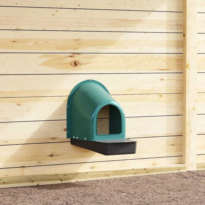 Nichoirs à poules 4 pièces Fixation murale Plastique vert foncé 