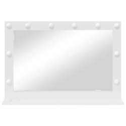 Miroir de coiffeuse avec lumières LED Blanc 80x55x18 cm 