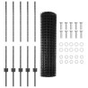 Ensemble de Clôture de Jardin Pack de 2 Gris Acier enduit de poudre 