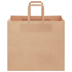 Sacs en papier 250 pcs avec poignées marron 32x22x28 cm 