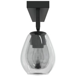 Plafonnier avec abat-jour en verre réglable en anthracite E27 