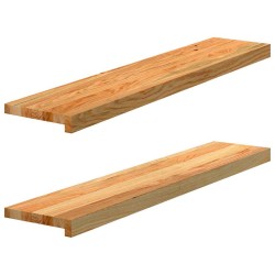 Appuis de fenêtre 2 pcs marron clair bois de chêne massif 