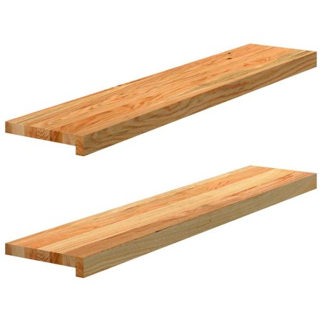 Appuis de fenêtre 2 pcs marron clair bois de chêne massif 
