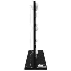 Miroir de Maquillage avec Lumières LED Chêne Noir 80x55x18 cm 