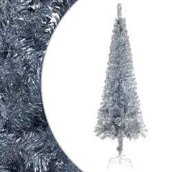 Sapin de Noël étroit Argenté 240 cm  