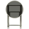 Table à thé Gris 60 cm Résine tressée et verre trempé 