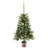 Arbre de Noël artificiel pré-éclairé et boules 65 cm vert 