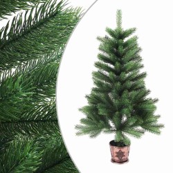 Arbre de Noël artificiel pré-éclairé et boules 65 cm vert 