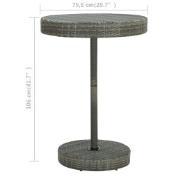 Table de jardin Gris 75,5x106 cm Résine tressée 