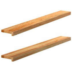 Appuis de fenêtre 2 pcs marron clair bois de chêne massif 