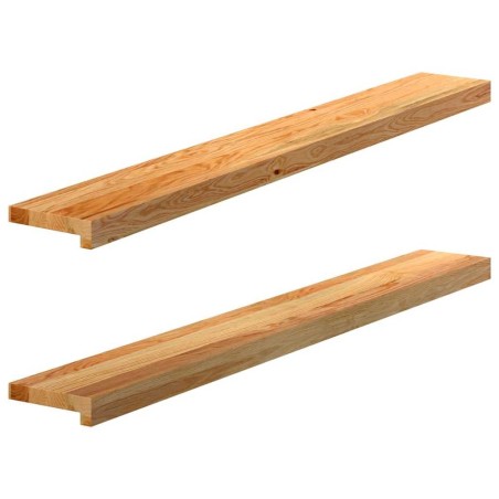 Appuis de fenêtre 2 pcs marron clair bois de chêne massif 